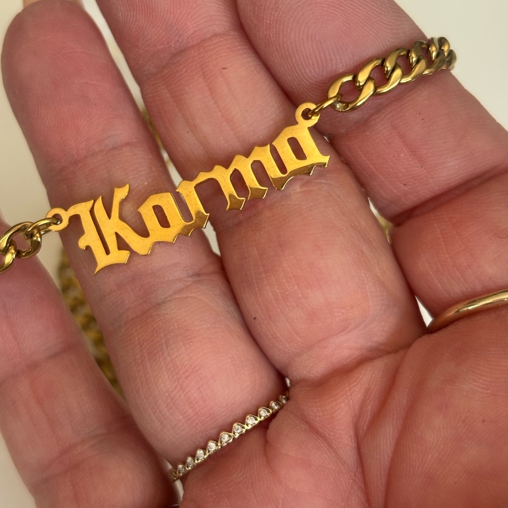 Chic Gold Karma Pendant Necklace